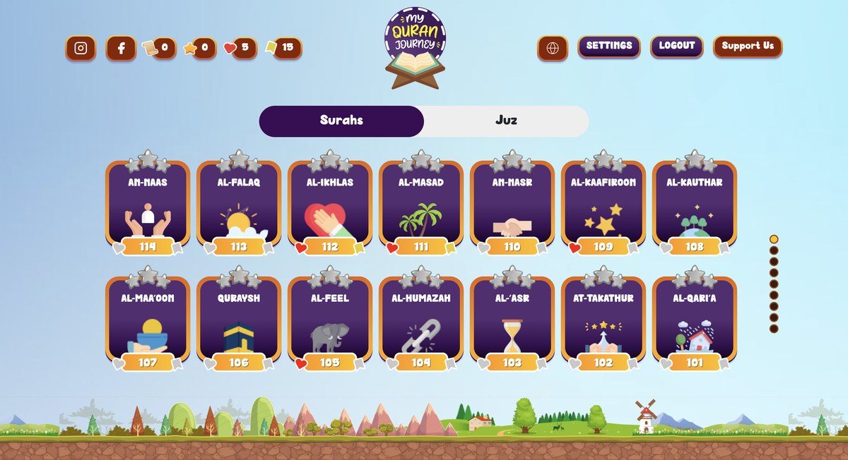 My Quran Journey screen